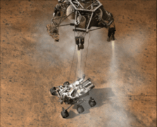 Artist's concept animation depicting the moment that NASA's Curiosity rover touches down onto Mars.